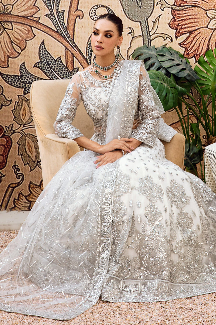Zainab Manan Aanchel Brides Embroidered Net Unstitched 3Pc Suit ZMB-04