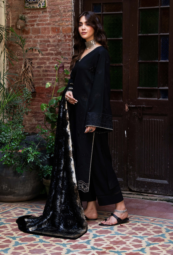 Humdum Zouq Vol-02 Embroidered Wool Unstitched 3Pc Suit D-01