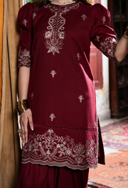 Humdum Zouq Vol-02 Embroidered Wool Unstitched 3Pc Suit D-03