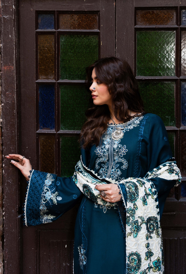 Humdum Zouq Vol-02 Embroidered Wool Unstitched 3Pc Suit D-04