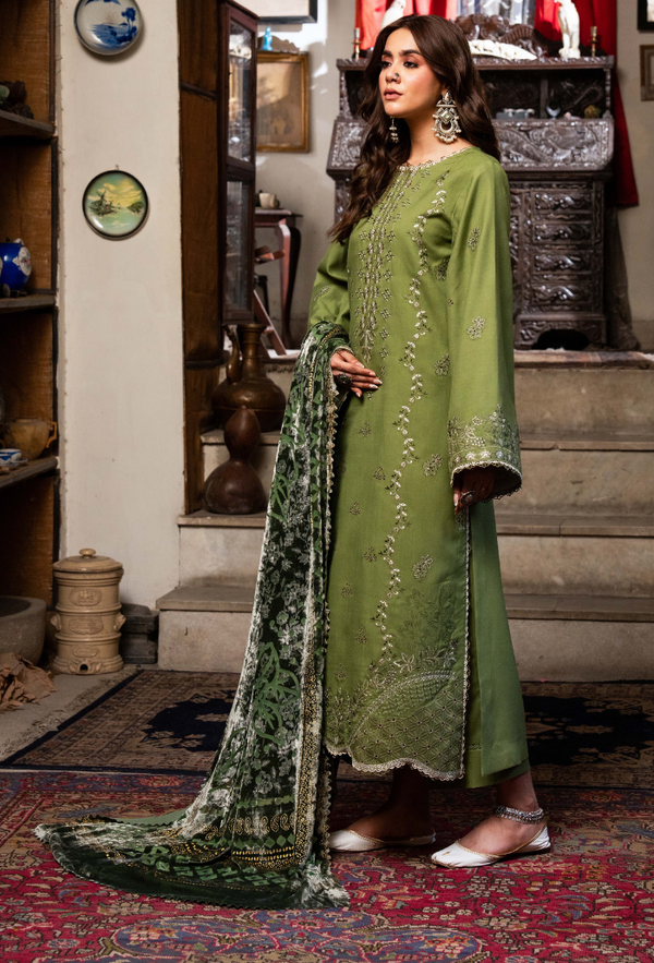 Humdum Zouq Vol-02 Embroidered Wool Unstitched 3Pc Suit D-05