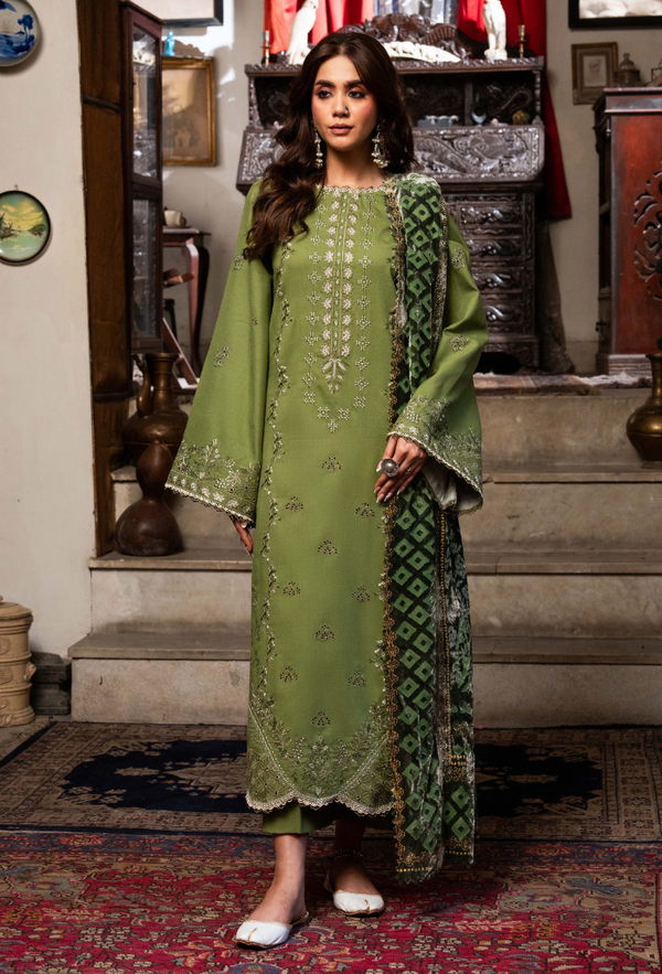 Humdum Zouq Vol-02 Embroidered Wool Unstitched 3Pc Suit D-05