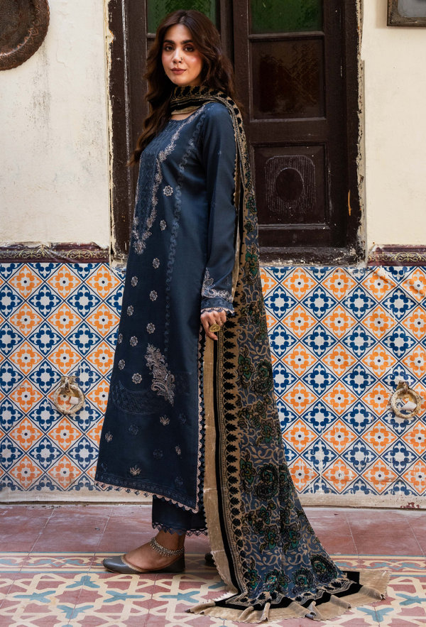 Humdum Zouq Vol-02 Embroidered Wool Unstitched 3Pc Suit D-10