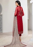 Zarif Pareesia Embroidered Chiffon Unstitched 3Pc Suit ZP-06 CRIMSON