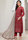 Zarif Pareesia Embroidered Chiffon Unstitched 3Pc Suit ZP-06 CRIMSON