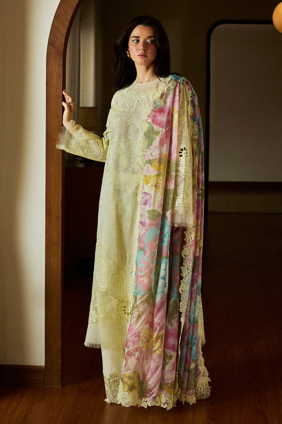 Zara Shahjahan Satori Embroidered Lawn Unstitched 3Pc Suit D-01B KAORI
