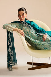 Zara Shahjahan Satori Embroidered Lawn Unstitched 3Pc Suit D-02B NOZAMI