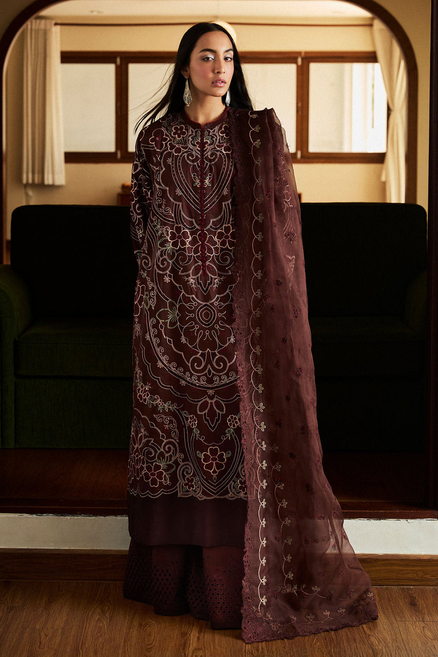 Zara Shahjahan Satori Embroidered Lawn Unstitched 3Pc Suit D-04B SHIZUMI