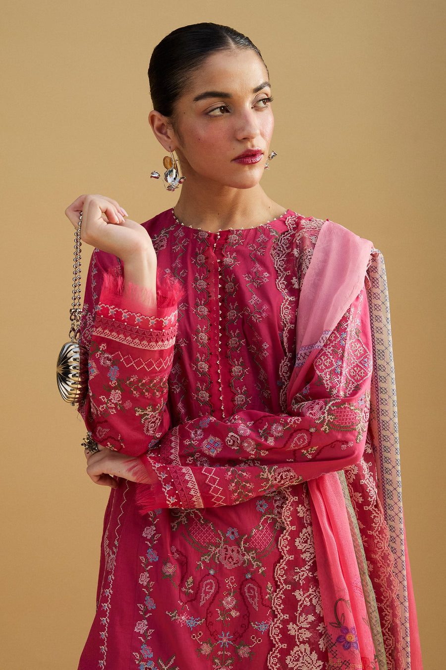 Zara Shahjahan Satori Embroidered Lawn Unstitched 3Pc Suit D-07A HIKARI