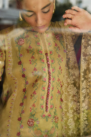 Zara Shahjahan Satori Embroidered Lawn Unstitched 3Pc Suit D-07B HIKARI