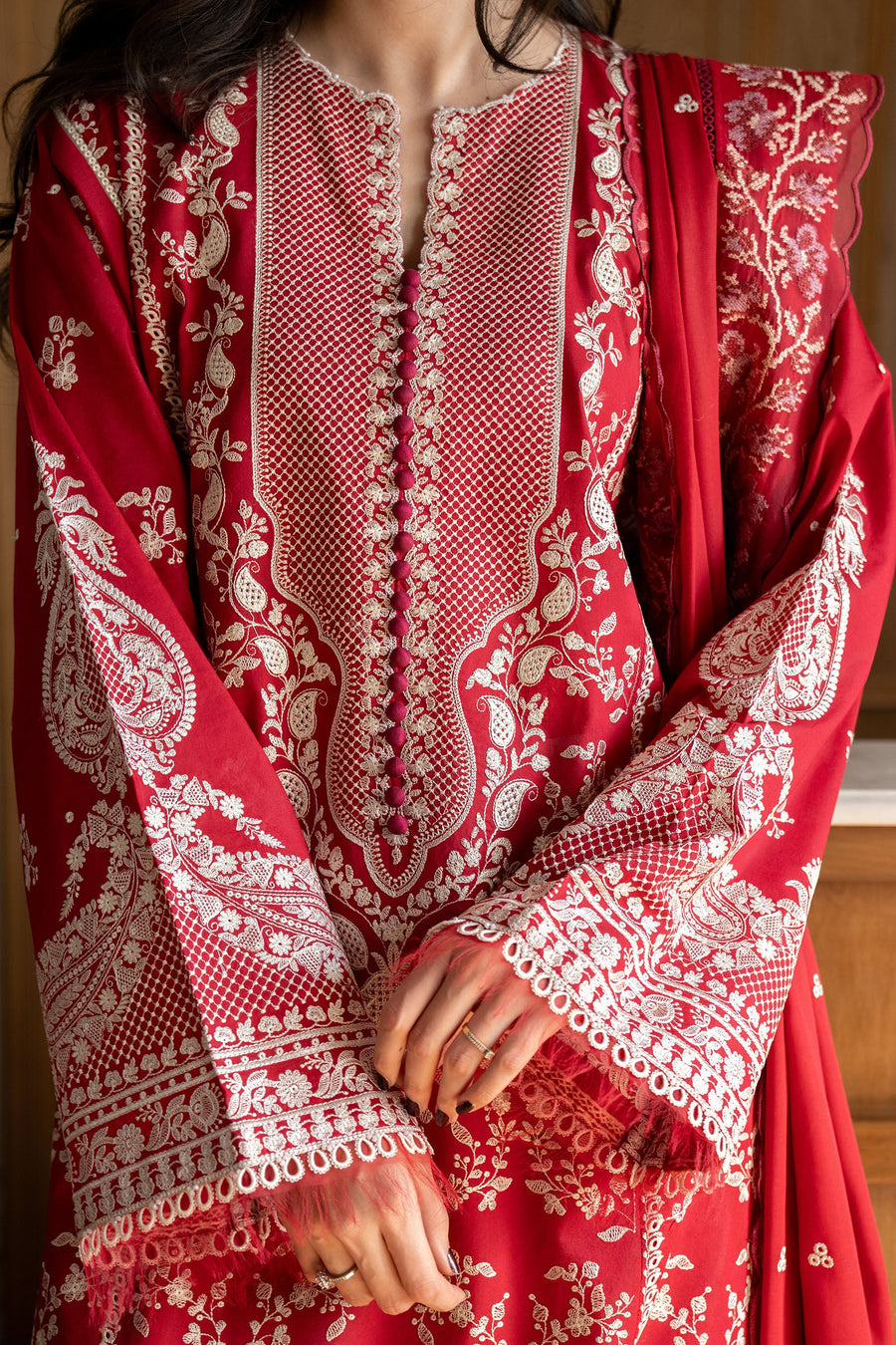 Zara Shahjahan Satori Embroidered Lawn Unstitched 3Pc Suit D-08A MEI
