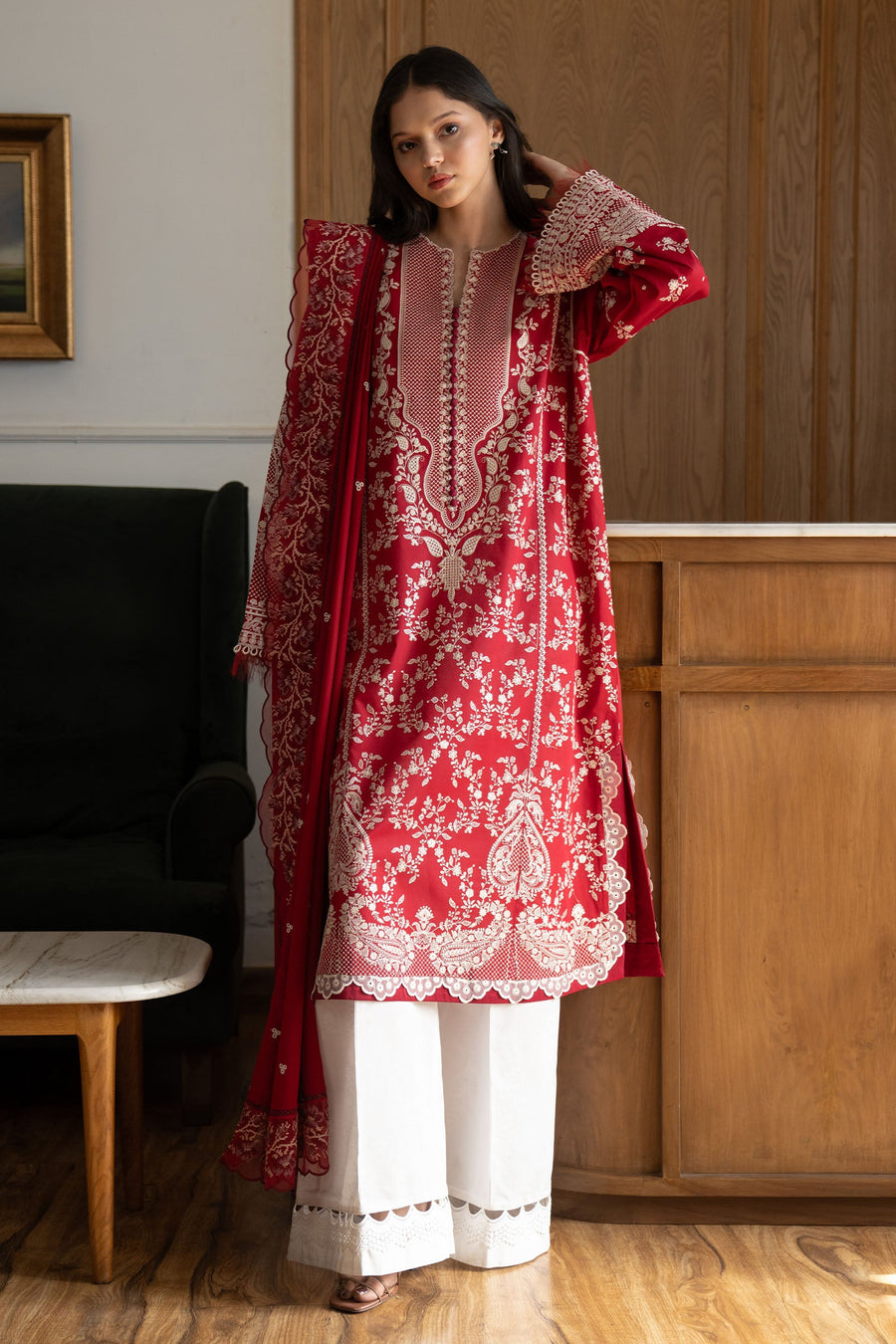 Zara Shahjahan Satori Embroidered Lawn Unstitched 3Pc Suit D-08A MEI