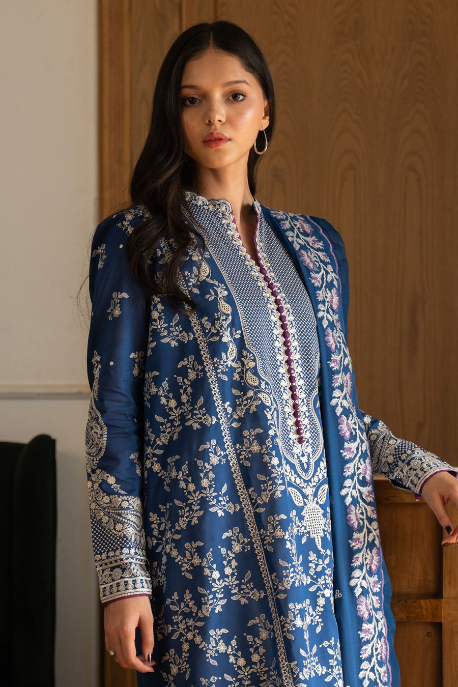 Zara Shahjahan Satori Embroidered Lawn Unstitched 3Pc Suit D-08B MEI