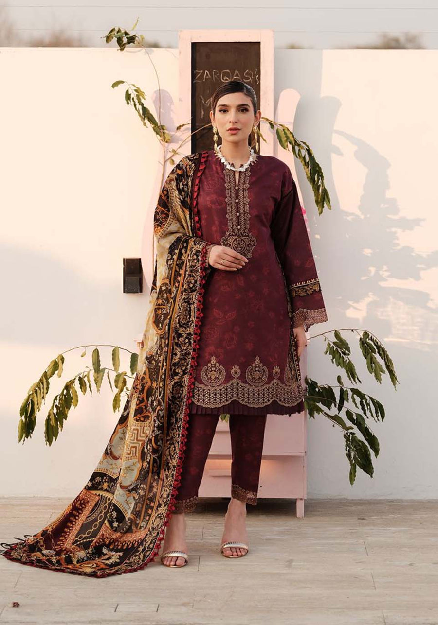 Luxe by Zarqash Embroidered Luxury Lawn Unstitched 3Pc Suit ZQ-06