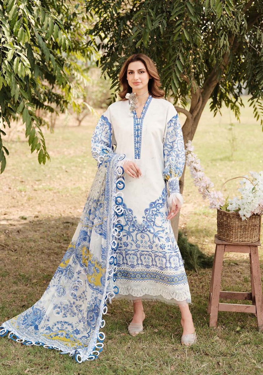 Luxe by Zarqash Embroidered Luxury Lawn Unstitched 3Pc Suit ZQ-07
