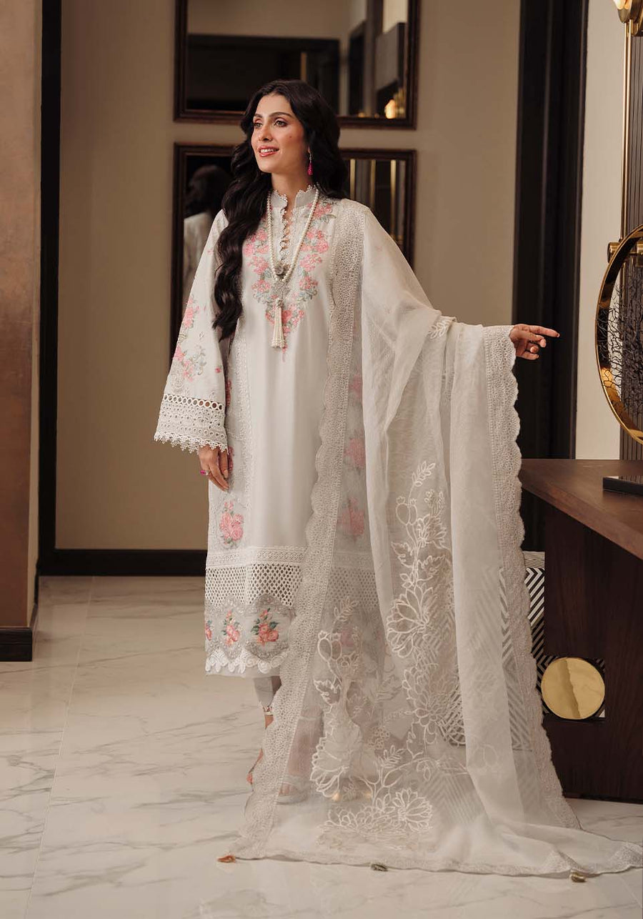 Zarqash Luxury Lawn Unstitched Embroidered 3 Piece Suit ZQL-007 IZEL
