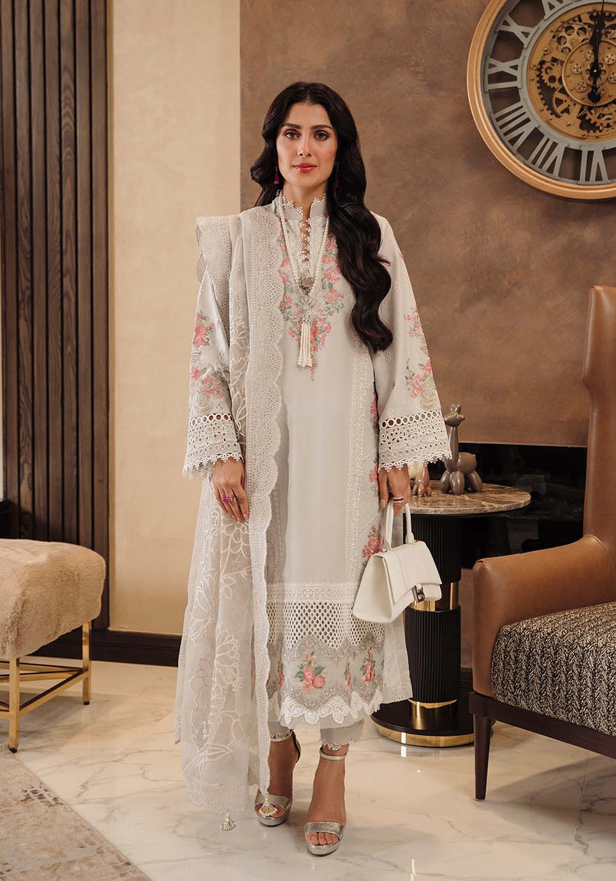 Zarqash Luxury Lawn Unstitched Embroidered 3 Piece Suit ZQL-007 IZEL