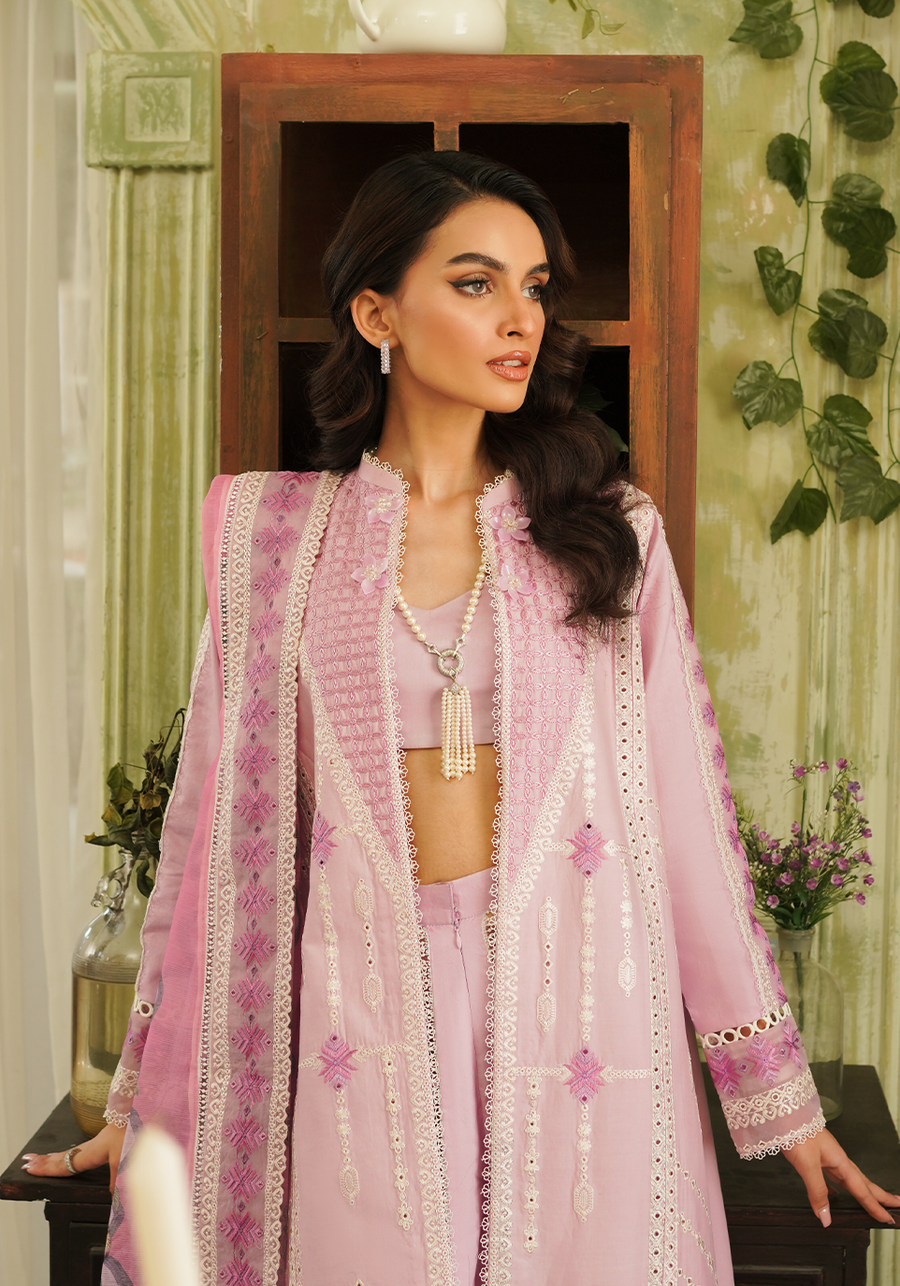 Zarqash Tresor Embroidered Luxury Lawn Unstitched 3Pc Suit ZQT 001 FAYE