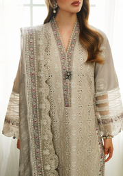 Zarqash Tresor Embroidered Luxury Lawn Unstitched 3Pc Suit ZQT 002 ROSEMARY
