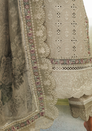 Zarqash Tresor Embroidered Luxury Lawn Unstitched 3Pc Suit ZQT 002 ROSEMARY