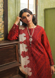 Zarqash Tresor Embroidered Luxury Lawn Unstitched 3Pc Suit ZQT 007 ROSALINE