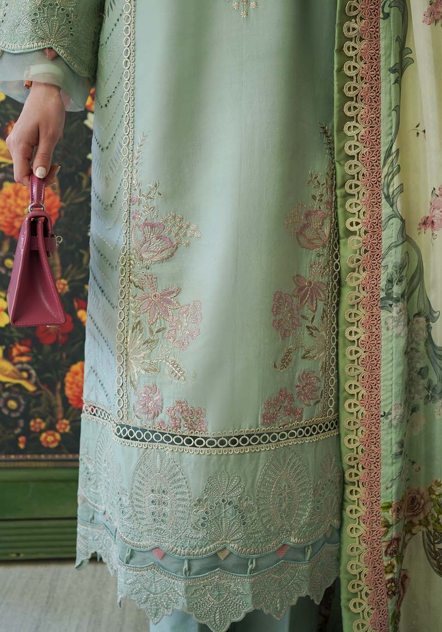 Zarqash Tresor Embroidered Luxury Lawn Unstitched 3Pc Suit ZQT 009 GISELLE