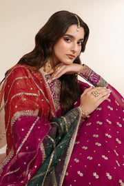 Zarif Meraki Embroidered Chiffon Unstitched 3Pc Suit - SARSAR