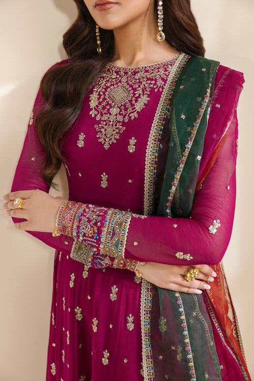 Zarif Meraki Embroidered Chiffon Unstitched 3Pc Suit - SARSAR