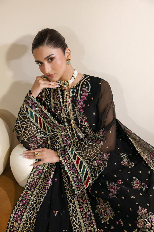 Zarif Meraki Embroidered Chiffon Unstitched 3Pc Suit - MEHSKI