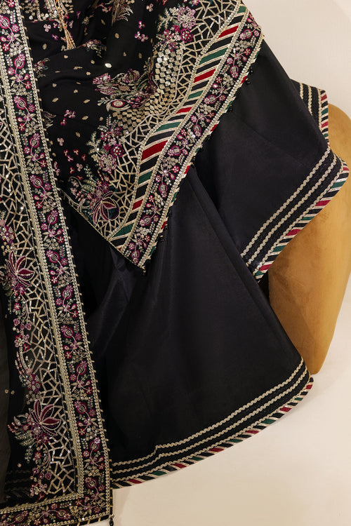 Zarif Meraki Embroidered Chiffon Unstitched 3Pc Suit - MEHSKI