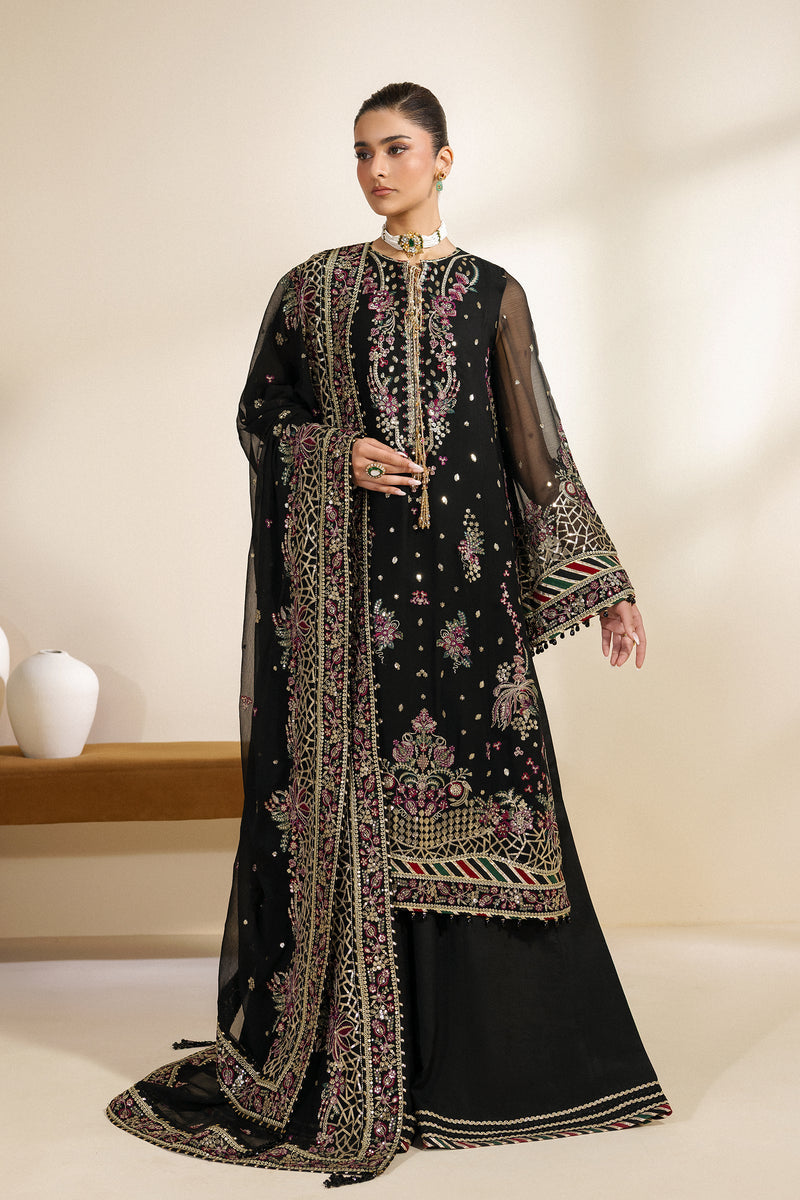 Zarif Meraki Embroidered Chiffon Unstitched 3Pc Suit - MEHSKI