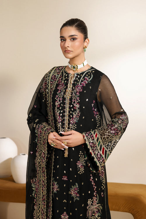 Zarif Meraki Embroidered Chiffon Unstitched 3Pc Suit - MEHSKI