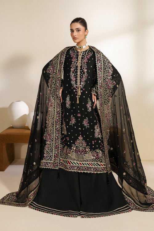 Zarif Meraki Embroidered Chiffon Unstitched 3Pc Suit - MEHSKI