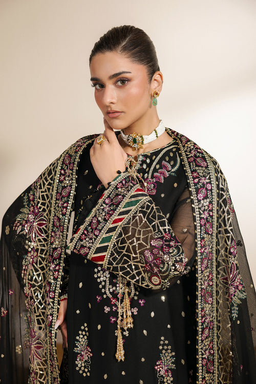 Zarif Meraki Embroidered Chiffon Unstitched 3Pc Suit - MEHSKI