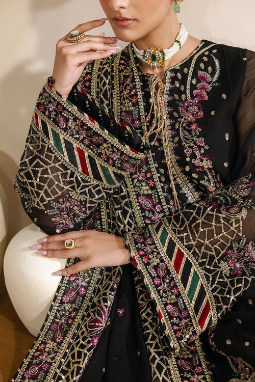 Zarif Meraki Embroidered Chiffon Unstitched 3Pc Suit - MEHSKI