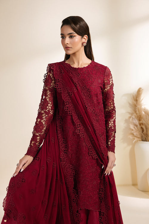 Zarif Meraki Embroidered Chiffon Unstitched 3Pc Suit - ADAAB