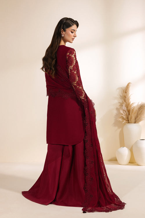 Zarif Meraki Embroidered Chiffon Unstitched 3Pc Suit - ADAAB