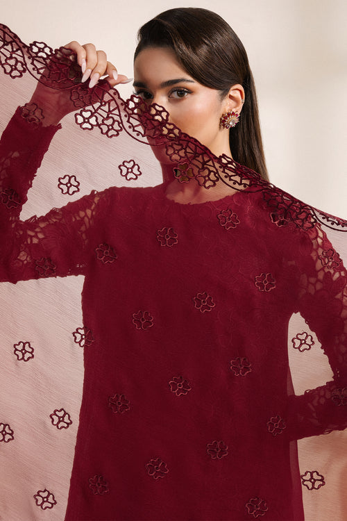 Zarif Meraki Embroidered Chiffon Unstitched 3Pc Suit - ADAAB