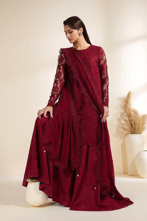 Zarif Meraki Embroidered Chiffon Unstitched 3Pc Suit - ADAAB
