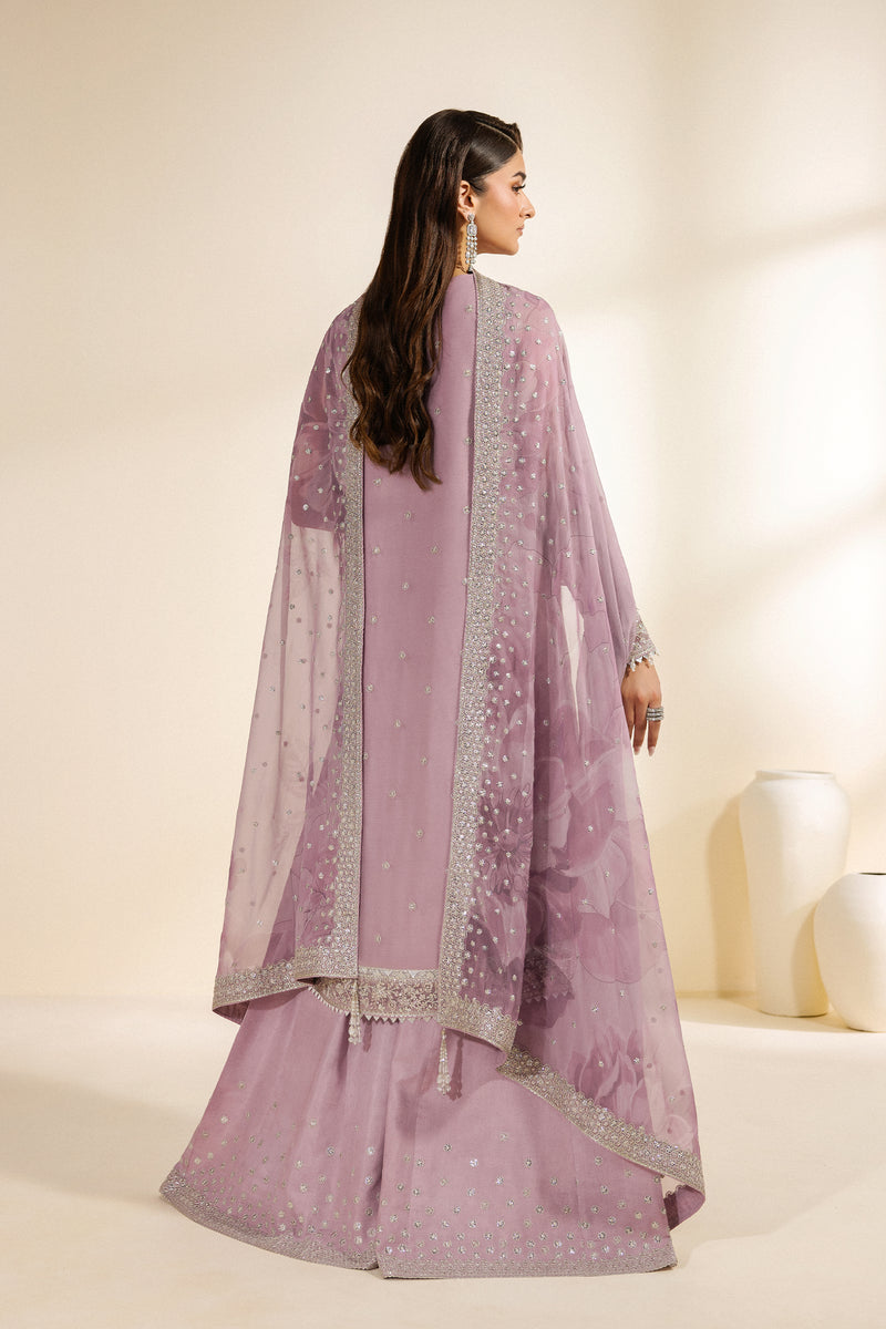 Zarif Meraki Embroidered Chiffon Unstitched 3Pc Suit - NAHLA