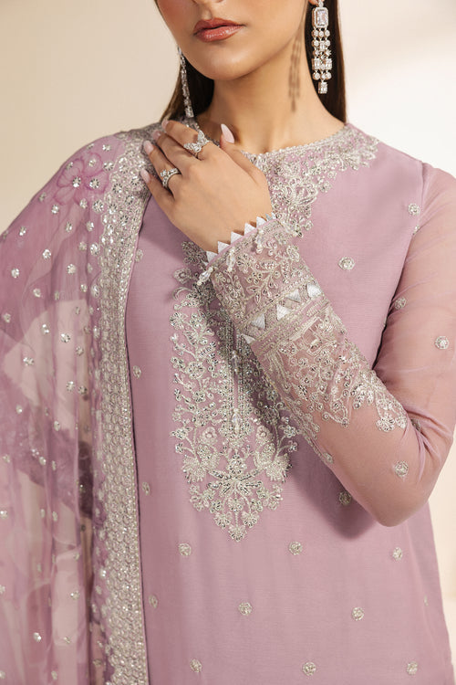 Zarif Meraki Embroidered Chiffon Unstitched 3Pc Suit - NAHLA