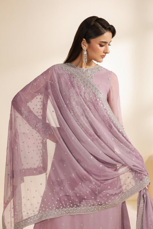 Zarif Meraki Embroidered Chiffon Unstitched 3Pc Suit - NAHLA