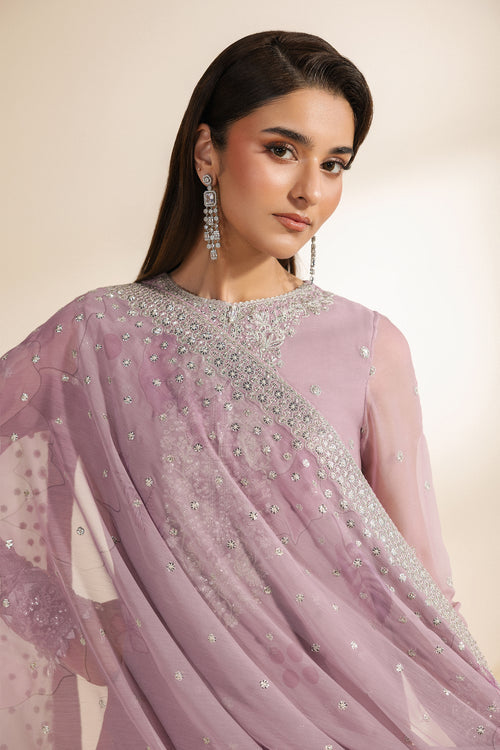 Zarif Meraki Embroidered Chiffon Unstitched 3Pc Suit - NAHLA