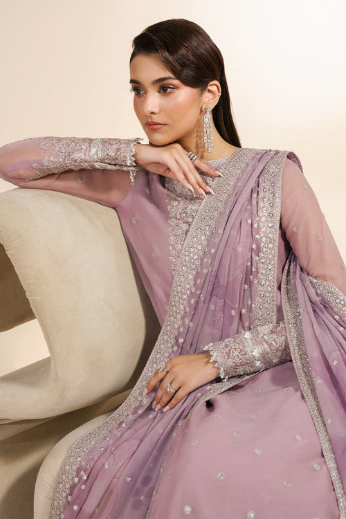 Zarif Meraki Embroidered Chiffon Unstitched 3Pc Suit - NAHLA