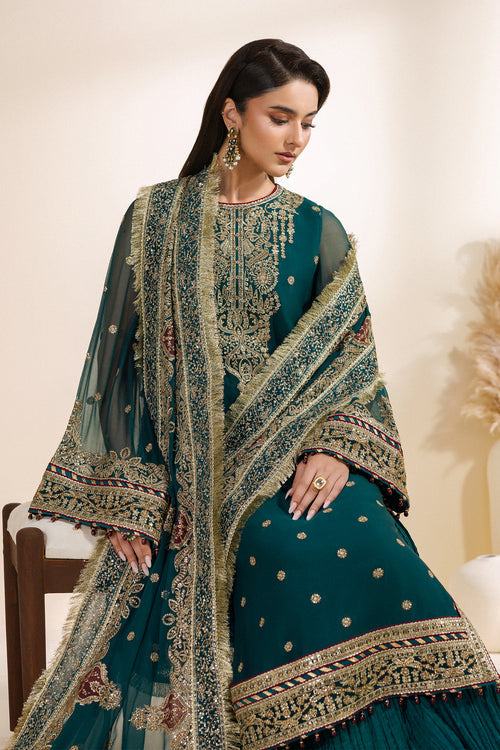 Zarif Meraki Embroidered Chiffon Unstitched 3Pc Suit - SARAI