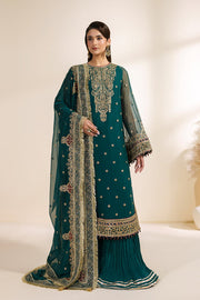 Zarif Meraki Embroidered Chiffon Unstitched 3Pc Suit - SARAI
