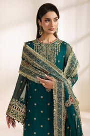 Zarif Meraki Embroidered Chiffon Unstitched 3Pc Suit - SARAI