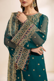 Zarif Meraki Embroidered Chiffon Unstitched 3Pc Suit - SARAI