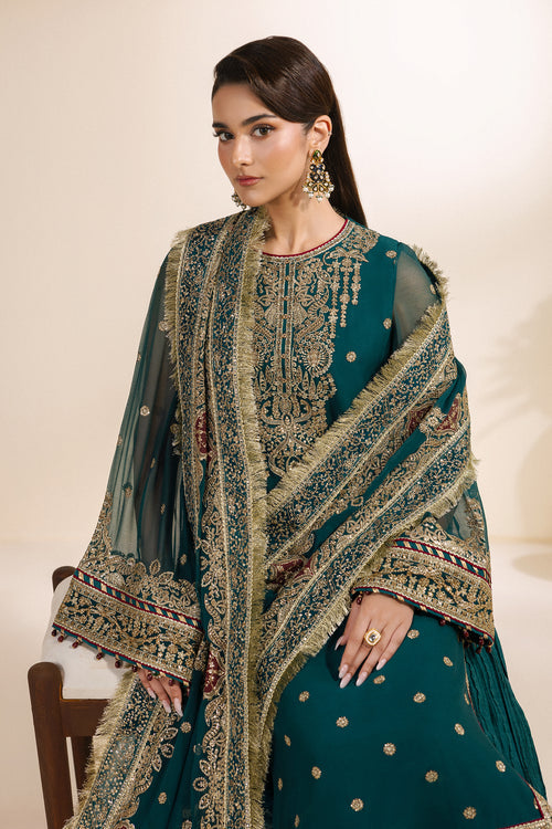 Zarif Meraki Embroidered Chiffon Unstitched 3Pc Suit - SARAI