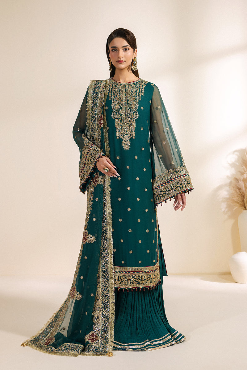Zarif Meraki Embroidered Chiffon Unstitched 3Pc Suit - SARAI